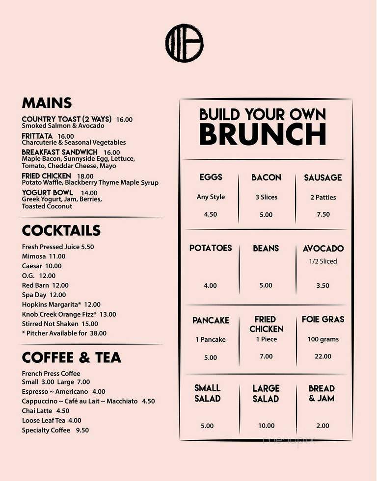Hopkins - Montreal, QC menu_pic