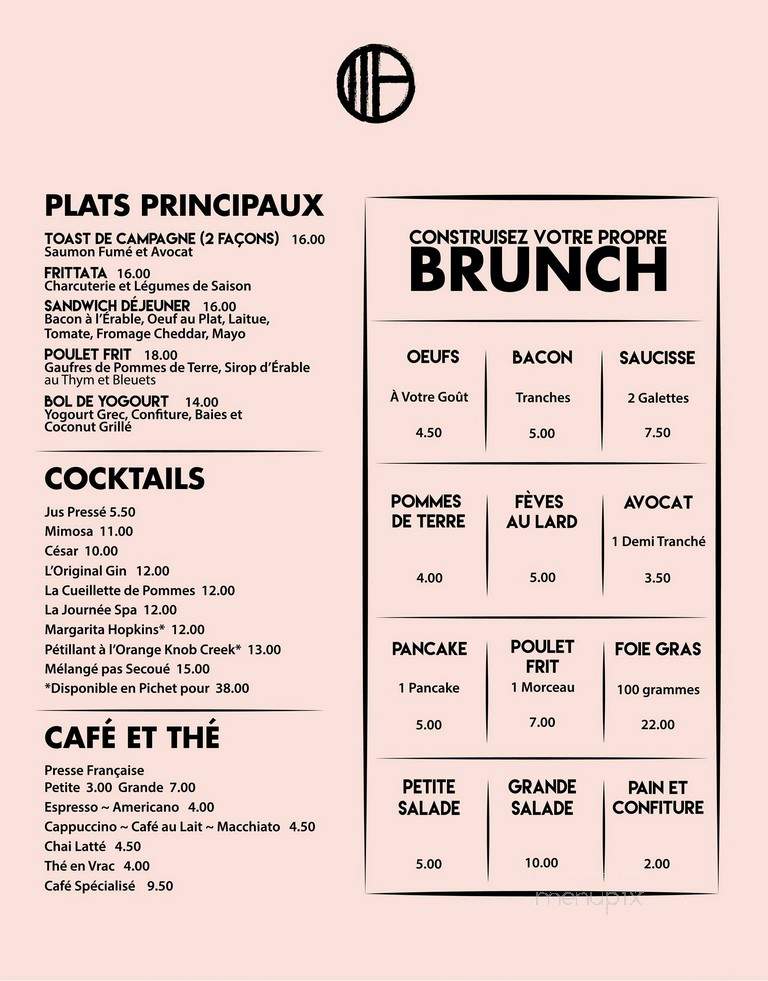 Hopkins - Montreal, QC menu_pic