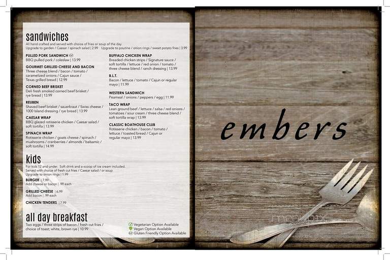 Embers Grill House - Kawartha Lakes, ON menu_pic
