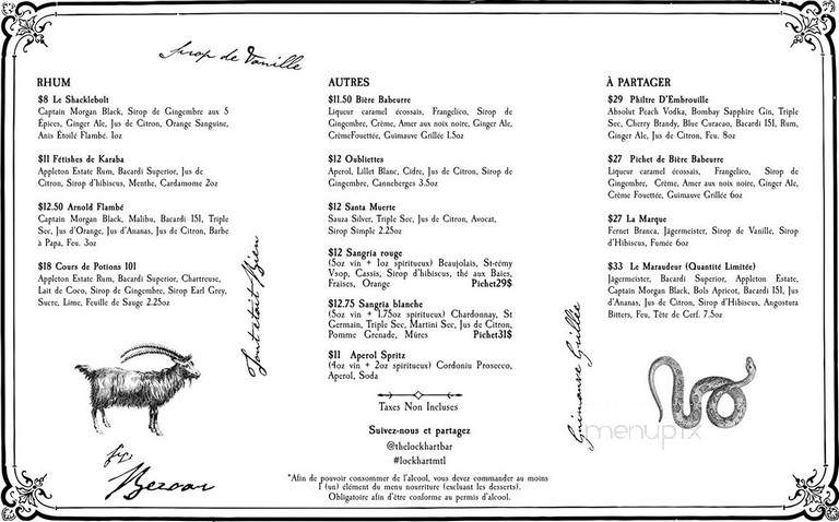 The Lockhart - Montreal, QC menu_pic