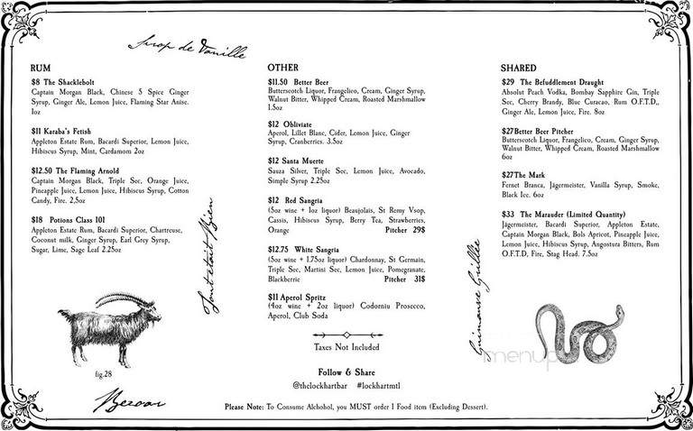The Lockhart - Montreal, QC menu_pic
