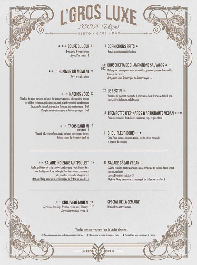 L'Gros Luxe 100% Vege - Montreal, QC menu_pic