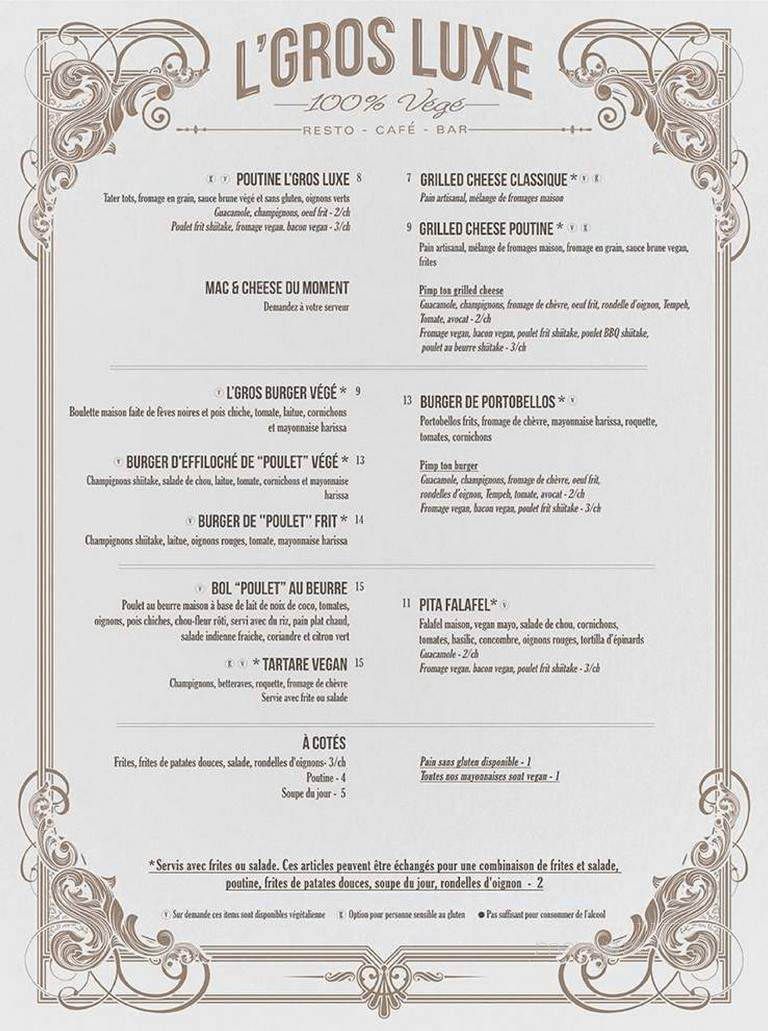 L'Gros Luxe 100% Vege - Montreal, QC menu_pic