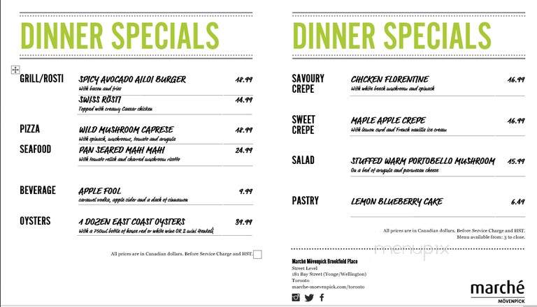 Movenpick Cafe - Toronto, ON menu_pic