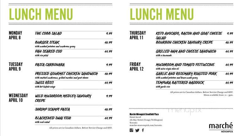 Movenpick Cafe - Toronto, ON menu_pic
