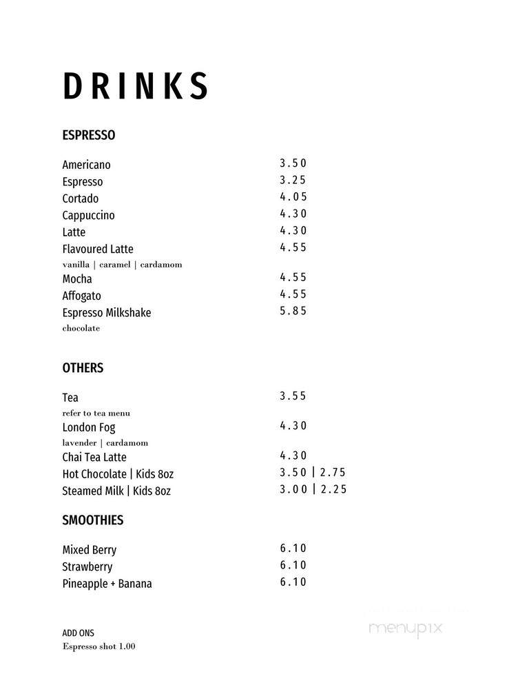 Cafe Amarti - Abbotsford, BC menu_pic