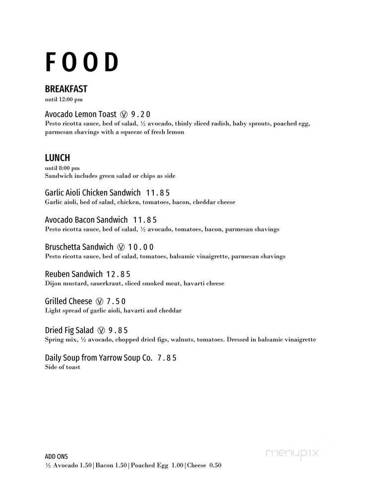 Cafe Amarti - Abbotsford, BC menu_pic
