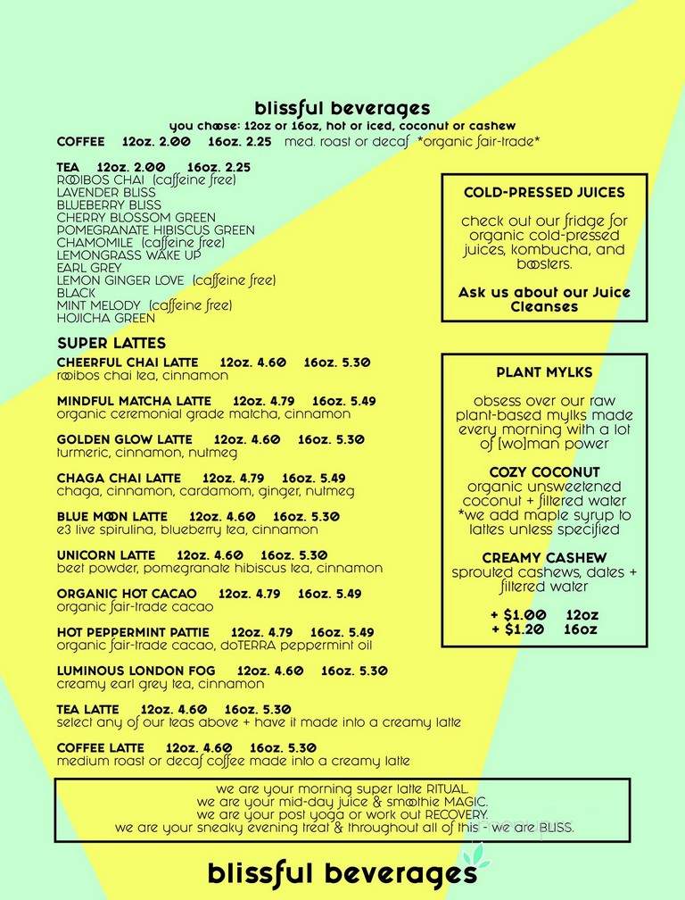 Bliss Kitchen - Waterdown, ON menu_pic