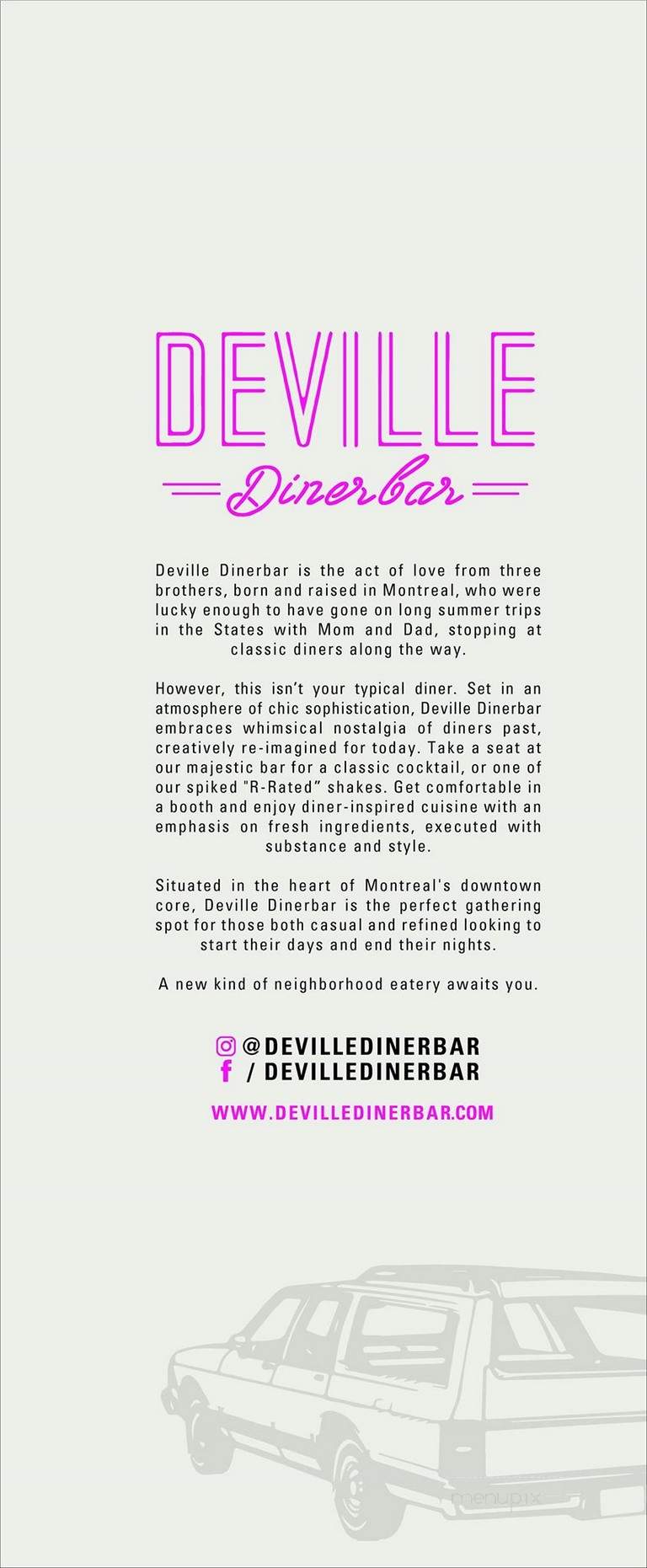 Deville Dinerbar - Montreal, QC menu_pic
