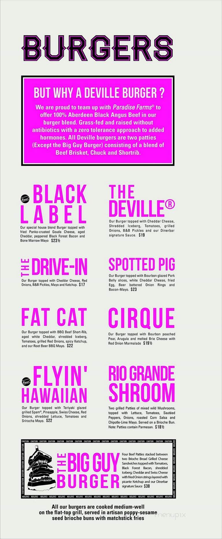Deville Dinerbar - Montreal, QC menu_pic