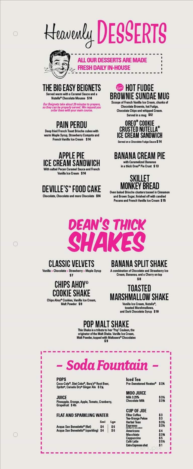Deville Dinerbar - Montreal, QC menu_pic