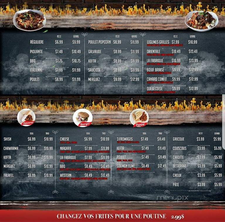 La Fabrique Montcalm - Quebec City, QC menu_pic