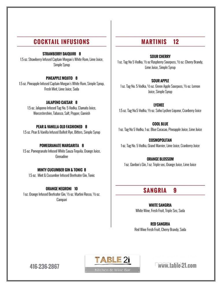 Table 21 - Toronto, ON menu_pic