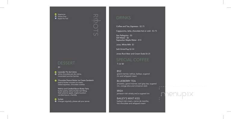Andrew's Roots Restaurant - Meaford, ON menu_pic