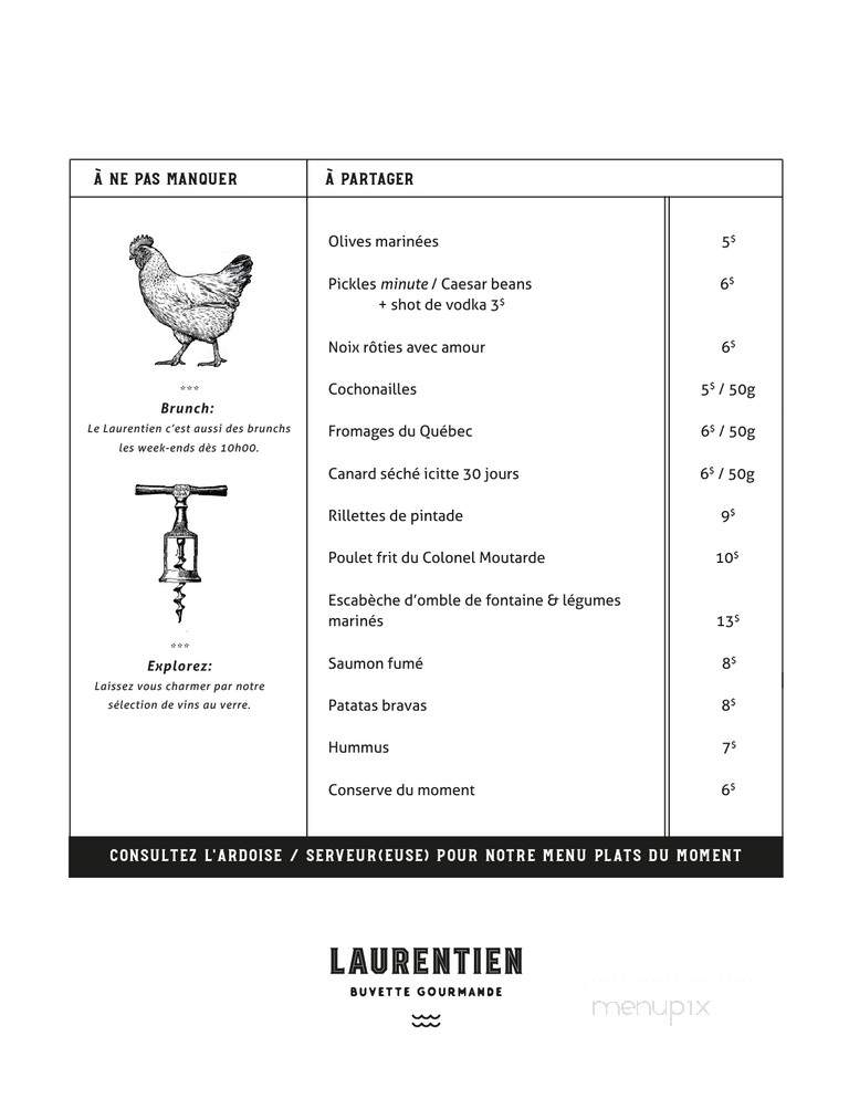 Laurentien Buvette Gourmande - Ville de Quebec, QC menu_pic