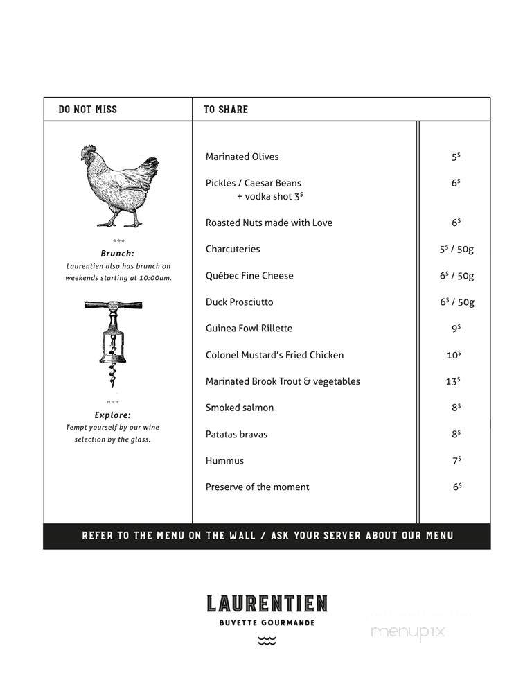 Laurentien Buvette Gourmande - Ville de Quebec, QC menu_pic