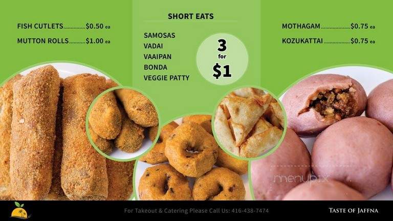 Taste of Jaffna - Scarborough, ON menu_pic