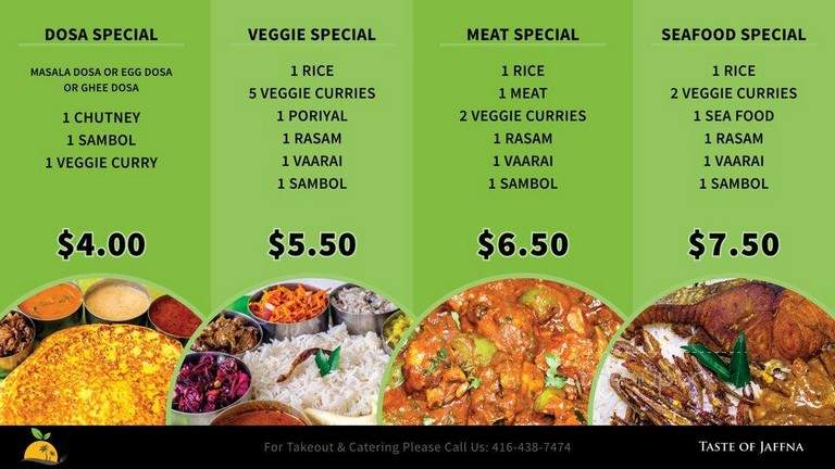 Taste of Jaffna - Scarborough, ON menu_pic