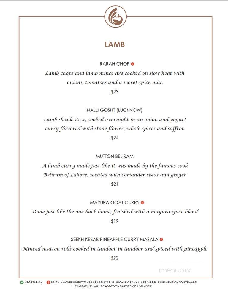 Mayura - Brampton, ON menu_pic