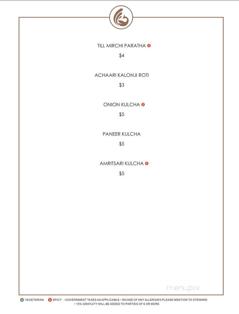 Mayura - Brampton, ON menu_pic