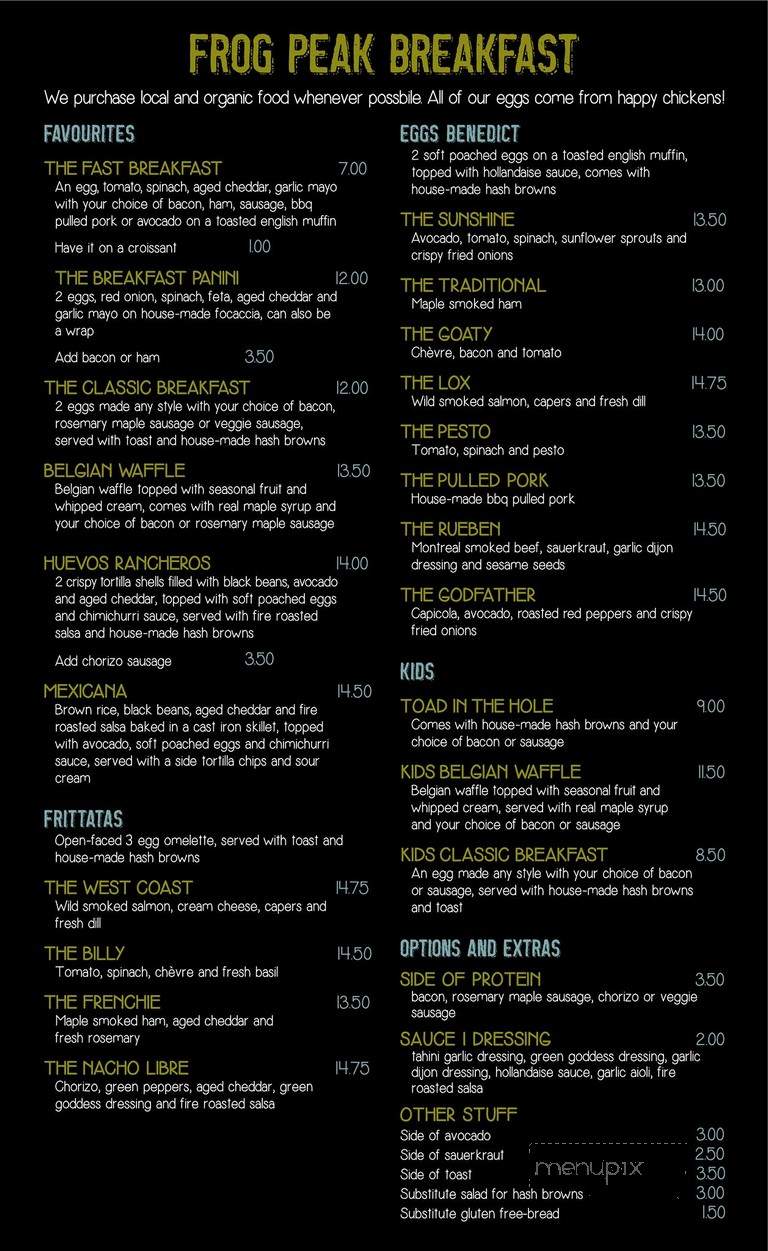 Frog Peak Cafe - Crescent Valley, BC menu_pic