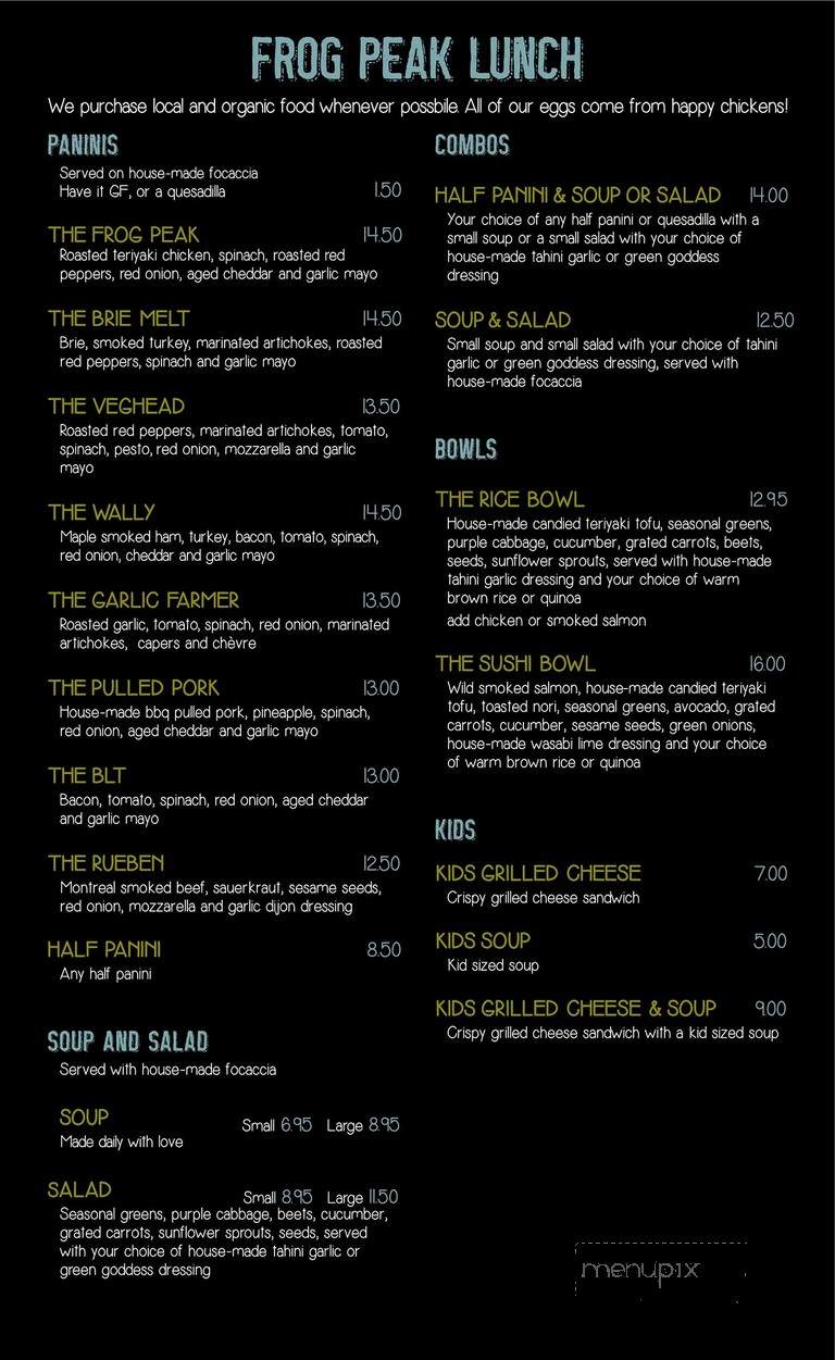 Frog Peak Cafe - Crescent Valley, BC menu_pic