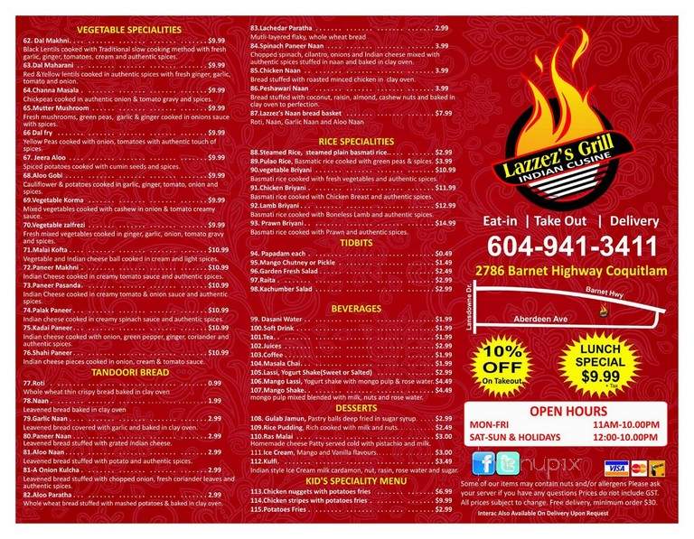 Lazzez's Grill Indian Cuisine - Coquitlam, BC