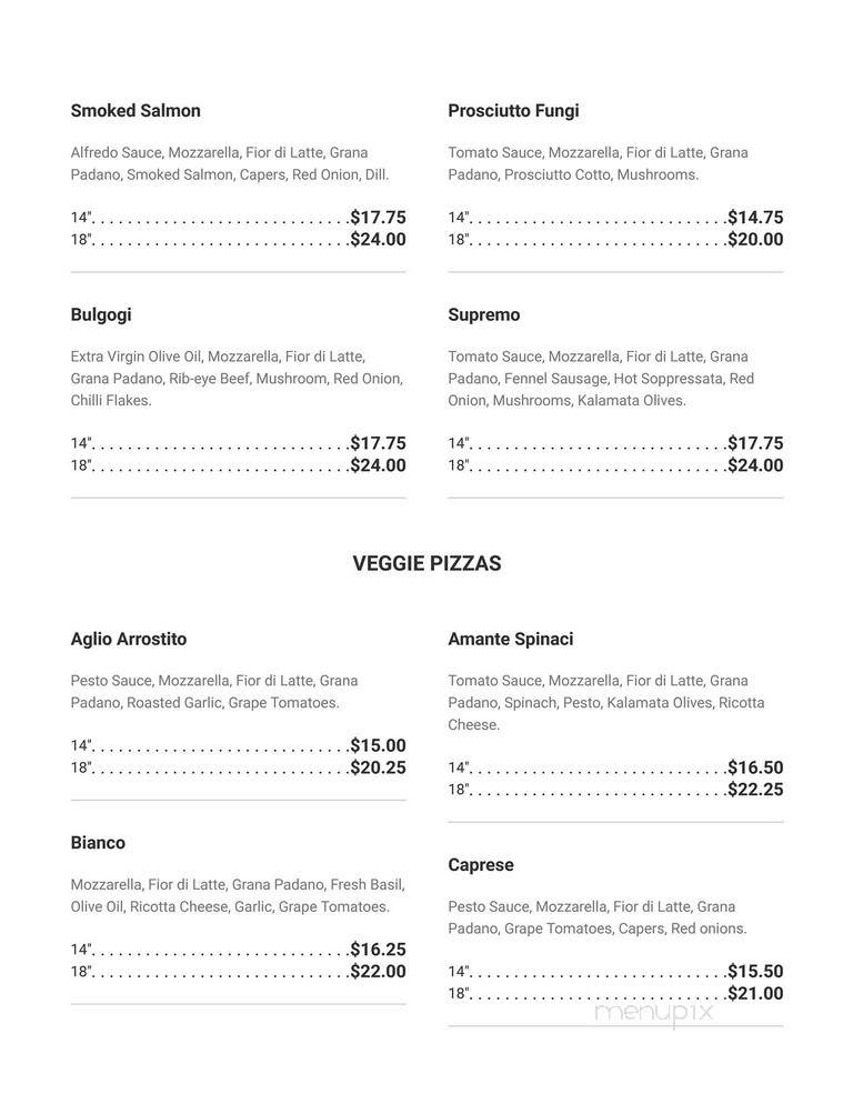 La Ruota Pizzeria - Coquitlam, BC menu_pic