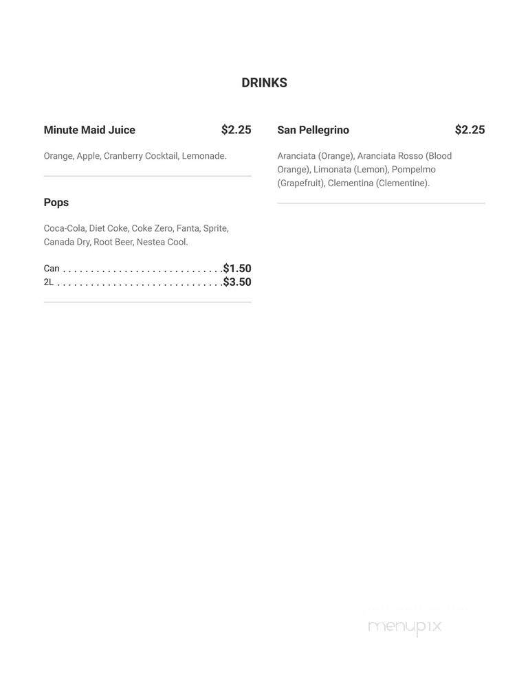 La Ruota Pizzeria - Coquitlam, BC menu_pic