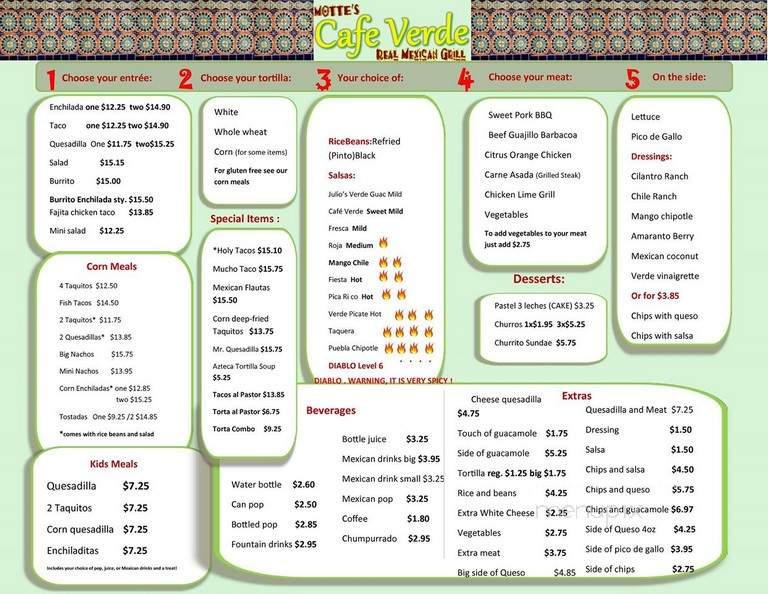 Custom mexican restaurant lethbridge Menu Of Cafe Verde In Lethbridge Ab T1k 2r4