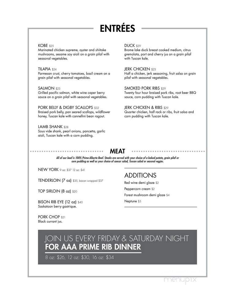 Boulevard Restaurant & Lounge - Red Deer, AB menu_pic