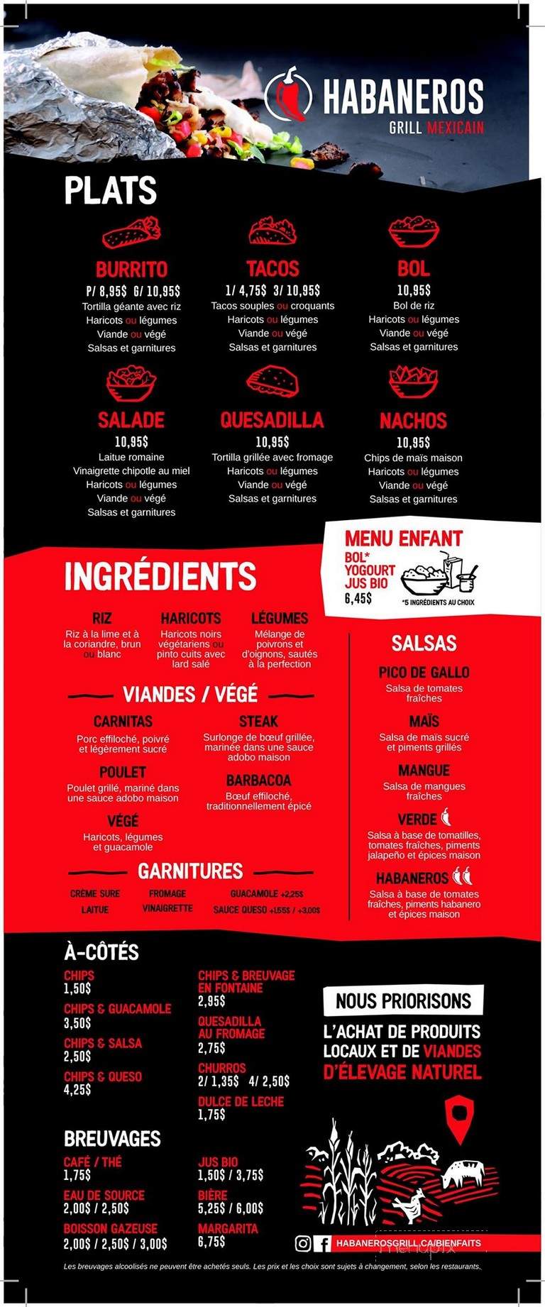Habaneros Grill Mexicain - Val-d'Or, QC menu_pic