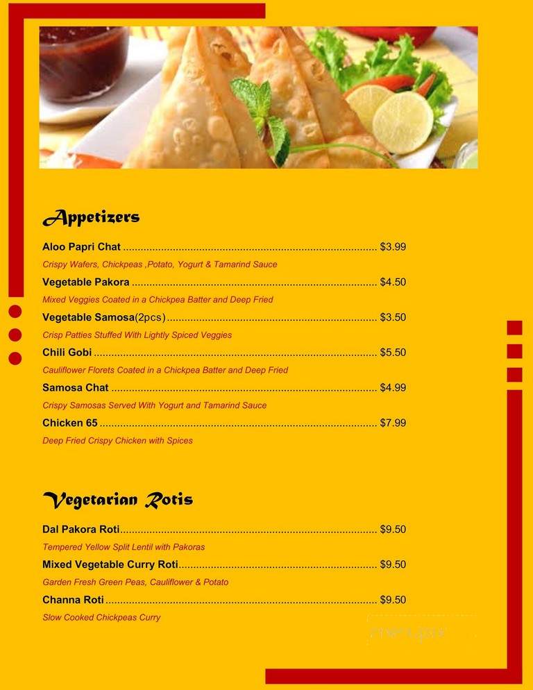 Roti Palace of India - Toronto, ON menu_pic