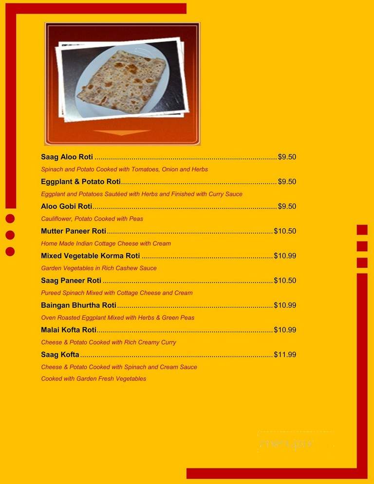 Roti Palace of India - Toronto, ON menu_pic