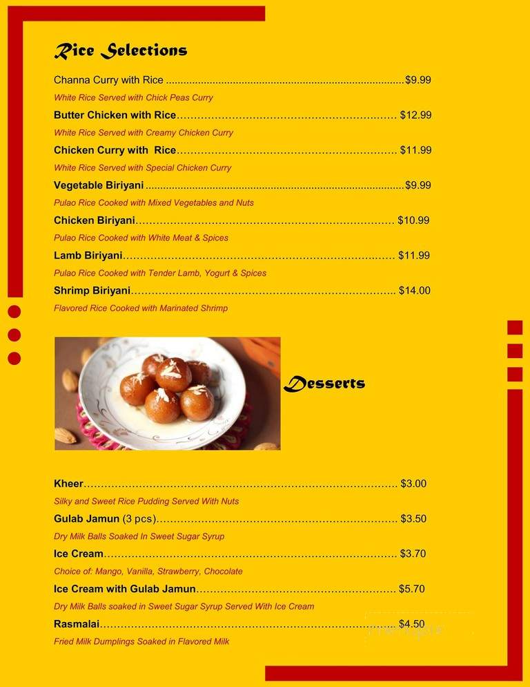 Roti Palace of India - Toronto, ON menu_pic