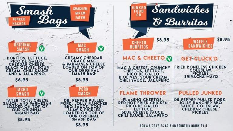 Junked Food Co - Toronto, ON menu_pic