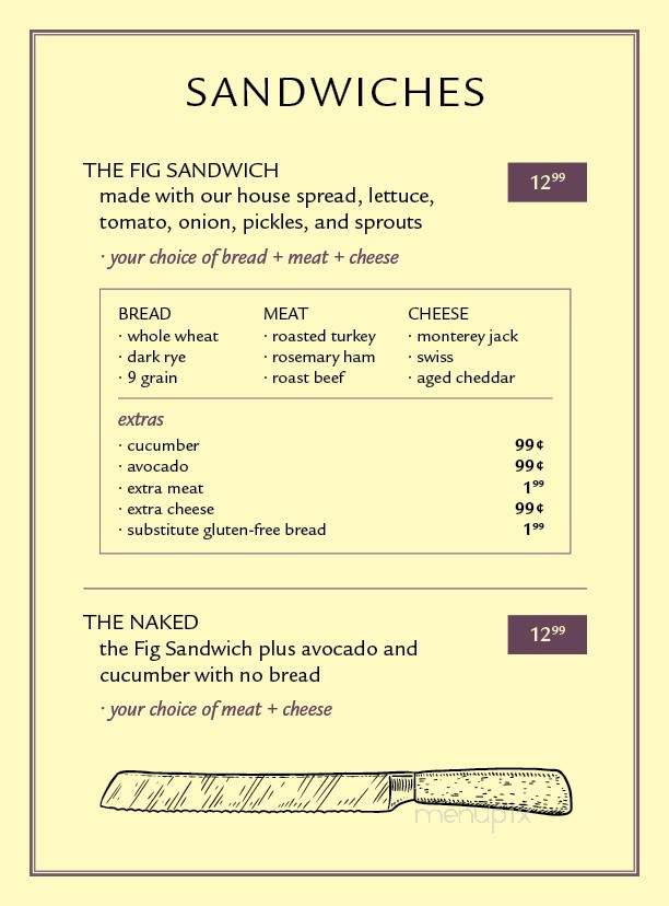 The Sprouted Fig - Vernon, BC menu_pic