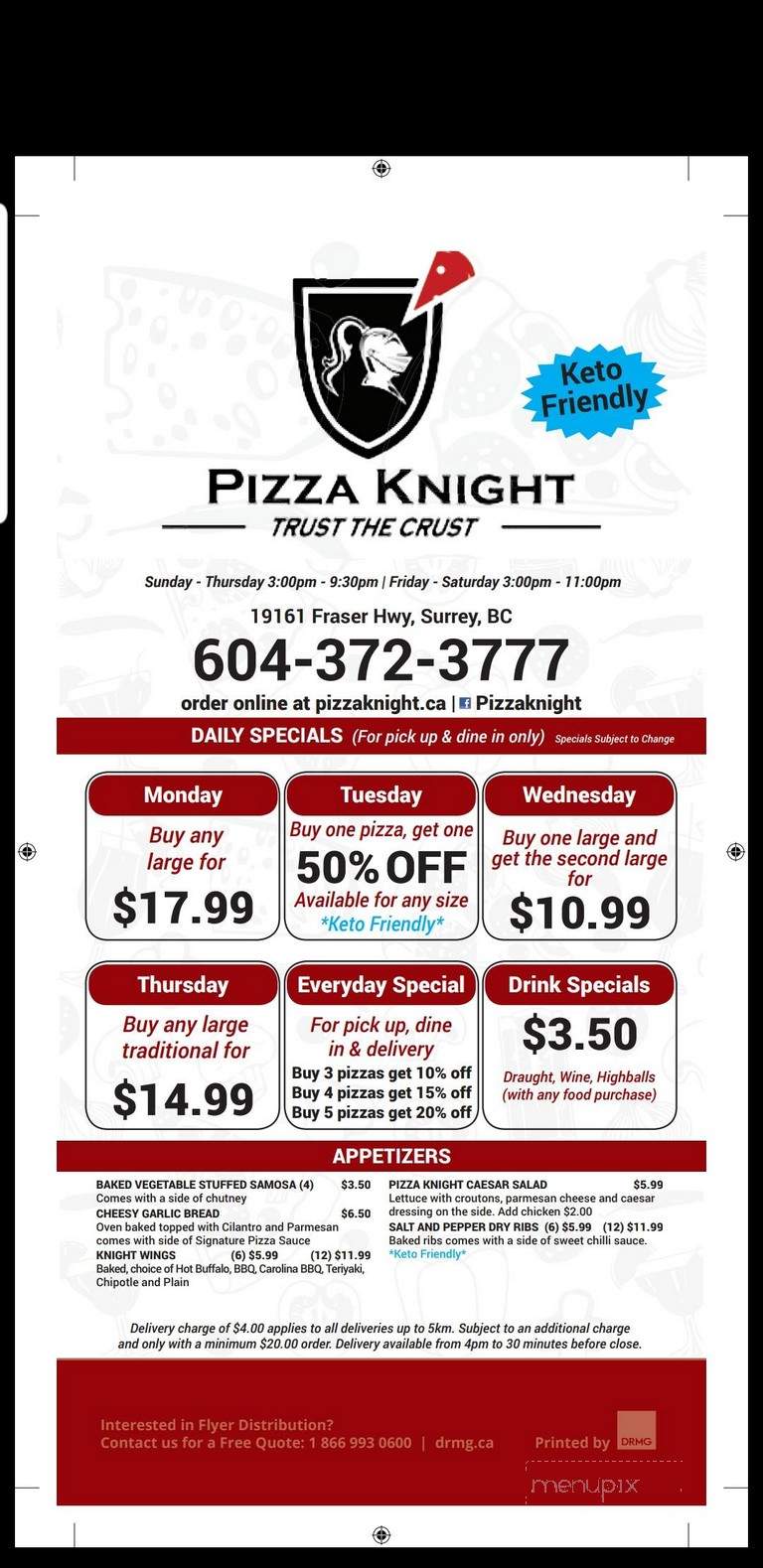Pizza Knight - Surrey, BC menu_pic