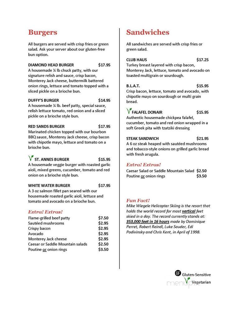 Saddle Mountain Restaurant - Blue River, BC menu_pic