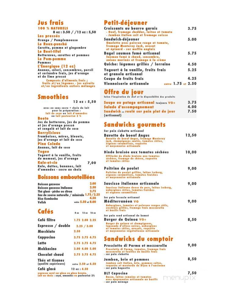 Capucine - Montreal, QC menu_pic