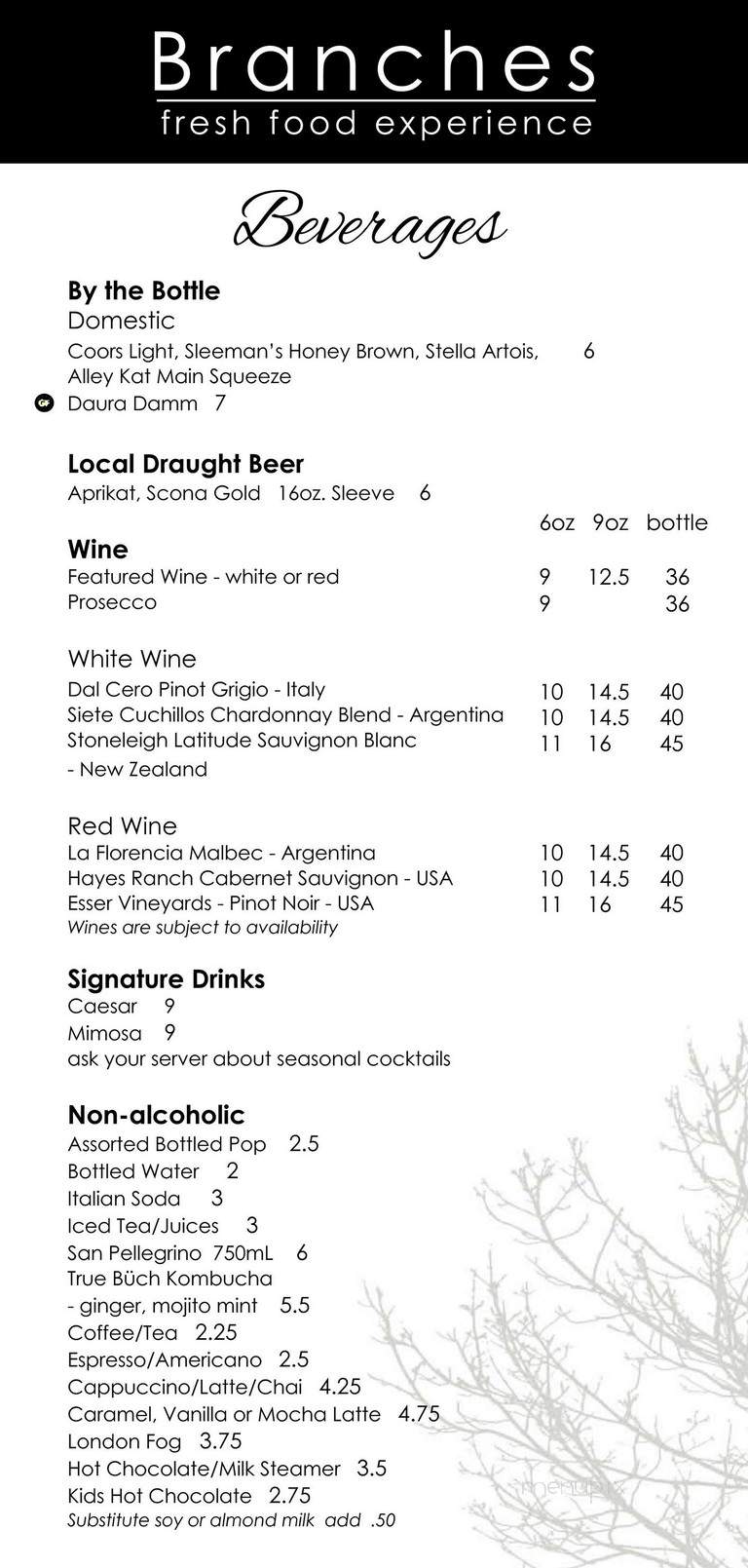 Branches Fresh Food Experience - Sherwood Park, AB menu_pic