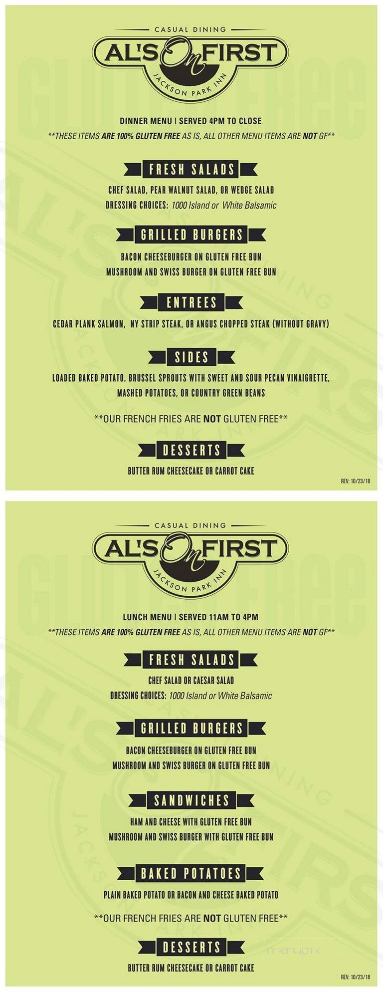 Al's On First - Pulaski, VA menu_pic