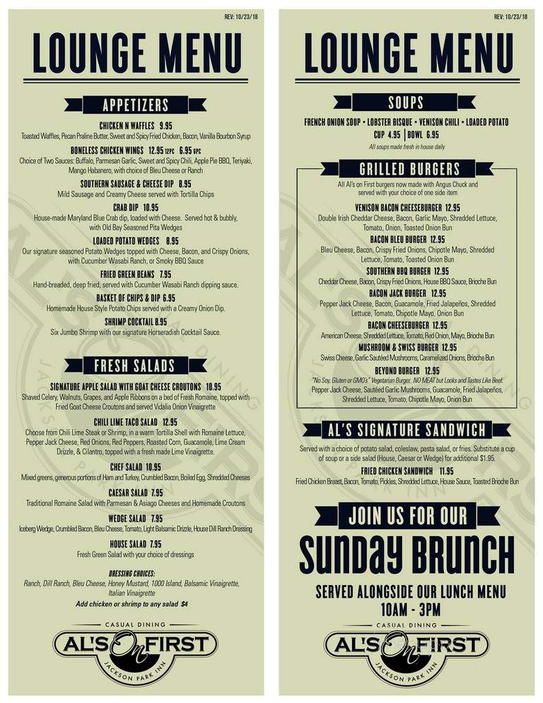 Al's On First - Pulaski, VA menu_pic