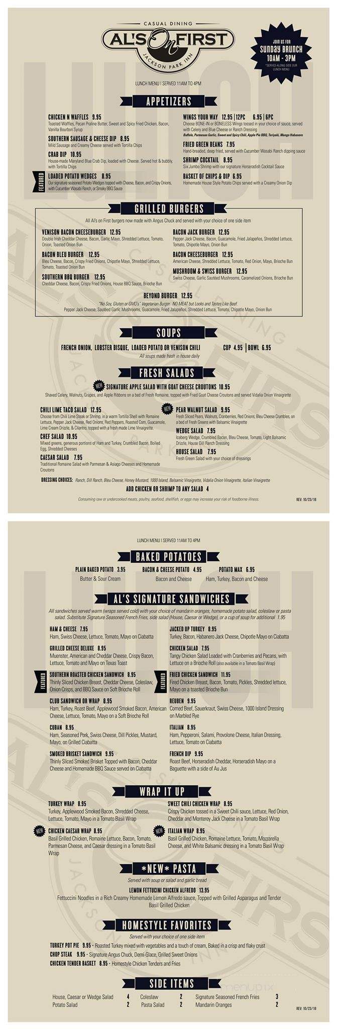 Al's On First - Pulaski, VA menu_pic