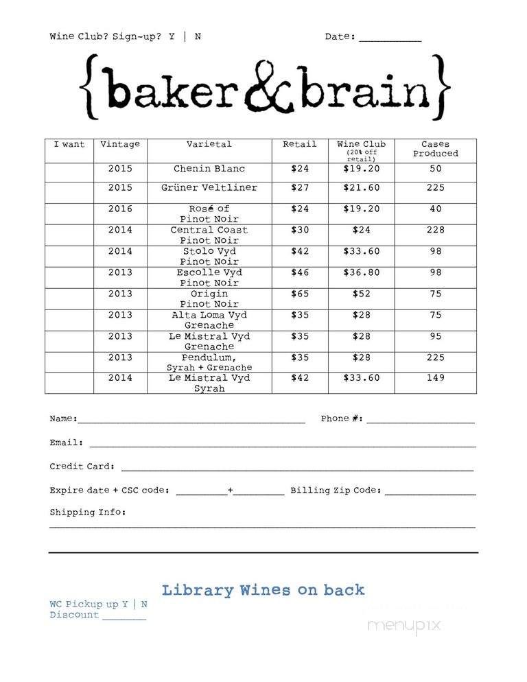 Baker & Brain Winery - Baywood-Los Osos, CA