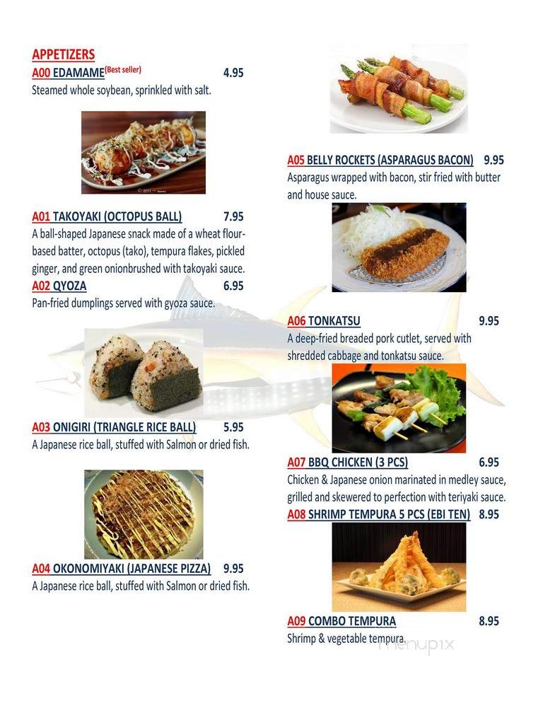 Bluefin Sushi Bar - Charleston, SC menu_pic