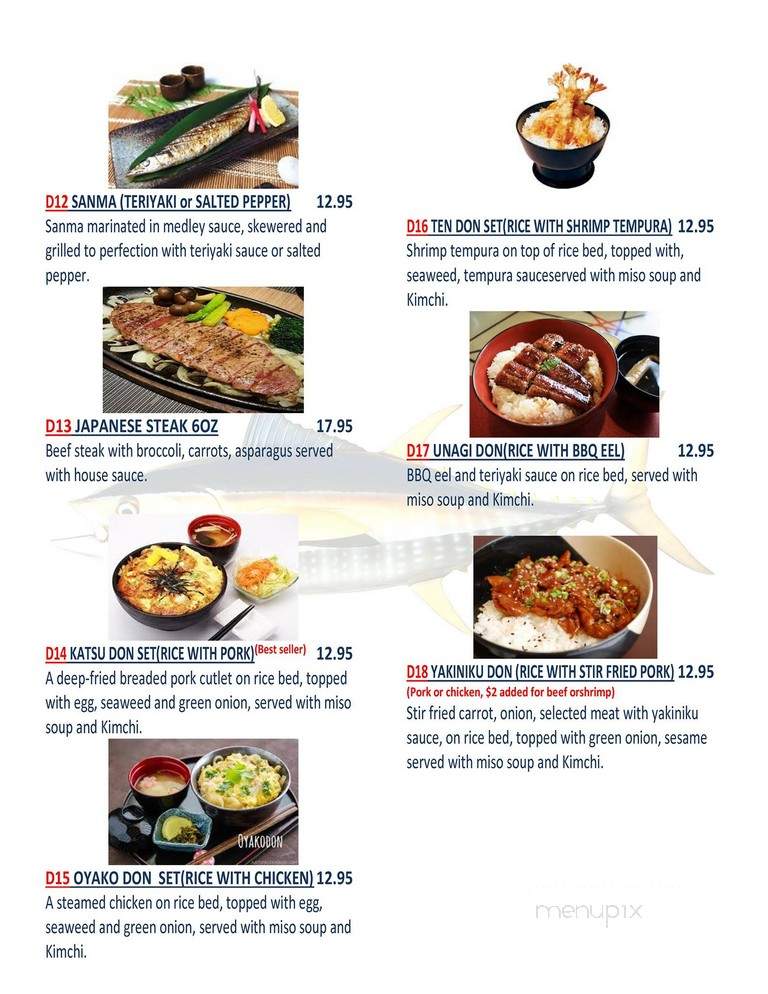 Bluefin Sushi Bar - Charleston, SC menu_pic