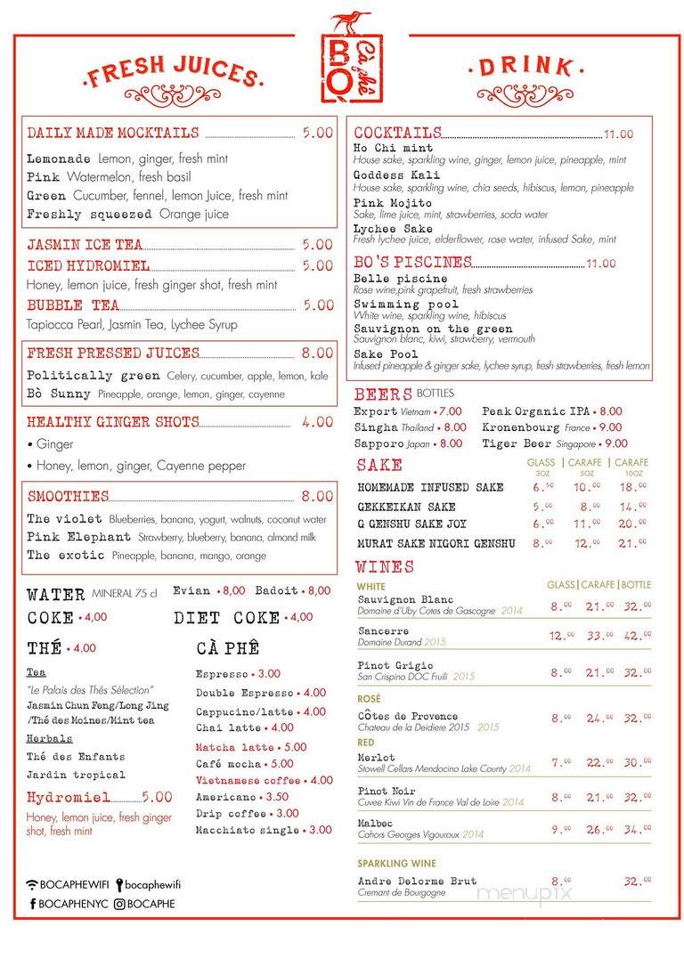 Bo Ca Phe - New York, NY menu_pic