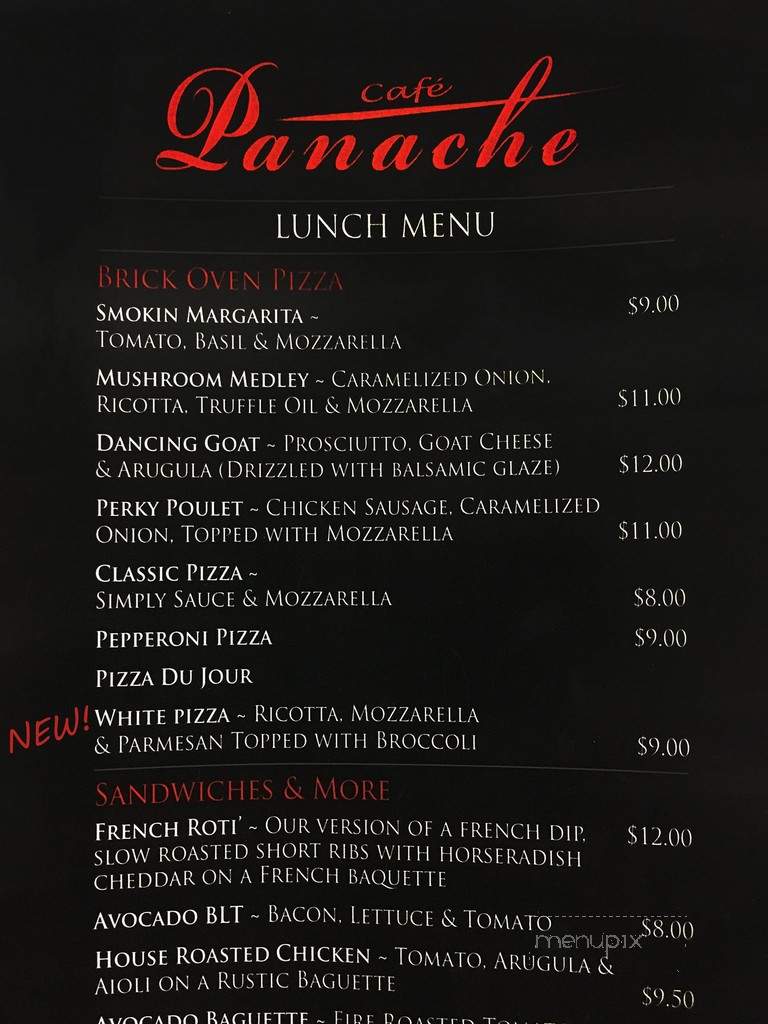 Cafe Panache - Lebanon, PA menu_pic