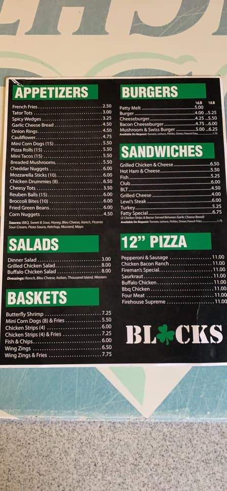 Captain Black's Bar & Grill - Elko New Market, MN menu_pic